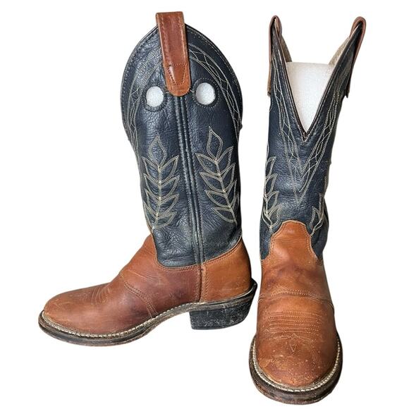 DOUBLE‎ H Buckaroo Leather Embroidered Western Cowboy Boots Women's Size 6.5 - Picture 1 of 9